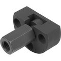 Kipp Quick-Fit Coupling W. Radial Offset Comp. D=M10X1, 25 Steel, W. Mounting Flange K0710.101